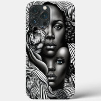 Black & White Abstract African American Women