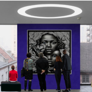 Black & White Abstract African American Women Poster