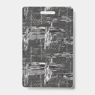 Black White Abstract Art Interior Design Texture ID Badge