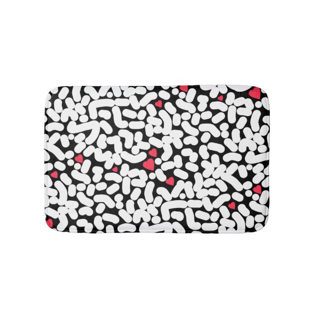 Black white abstract bath mat (Front)