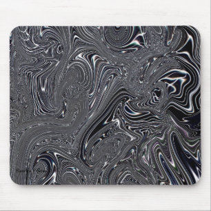 Black & White Abstract Digital Art Mouse Pad