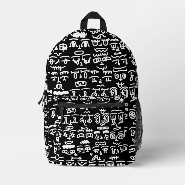 Black & White Abstract Doodle Backpack - Modern My (Front)