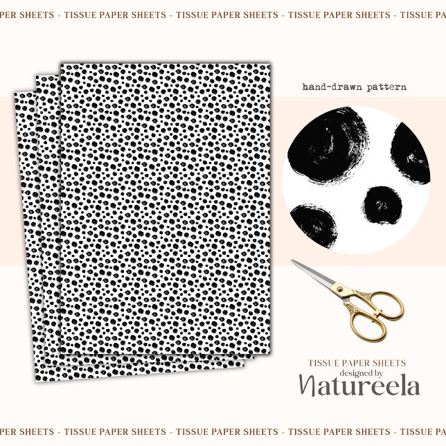 Black White Abstract Dots Collage Tissue Paper (Creator Uploaded)