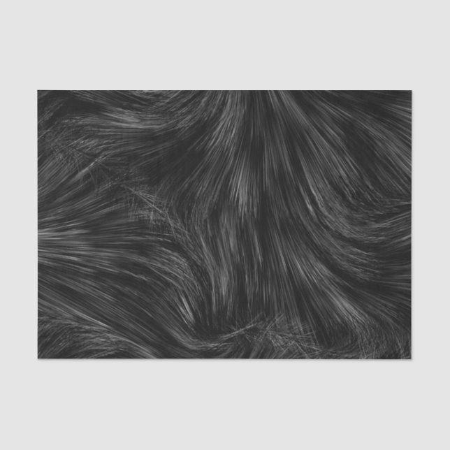Black & White Abstract Feather Tissue Paper (Front)