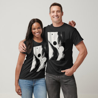 Black & White Abstract Flow T-Shirt