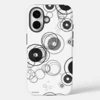  Black & White Abstract Geometric Circle Pattern 
