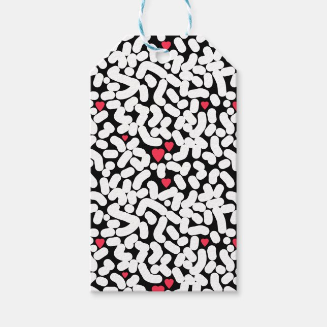 Black white abstract gift tags (Front)