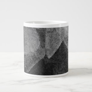 Black white abstract modern painting brush art large coffee mug