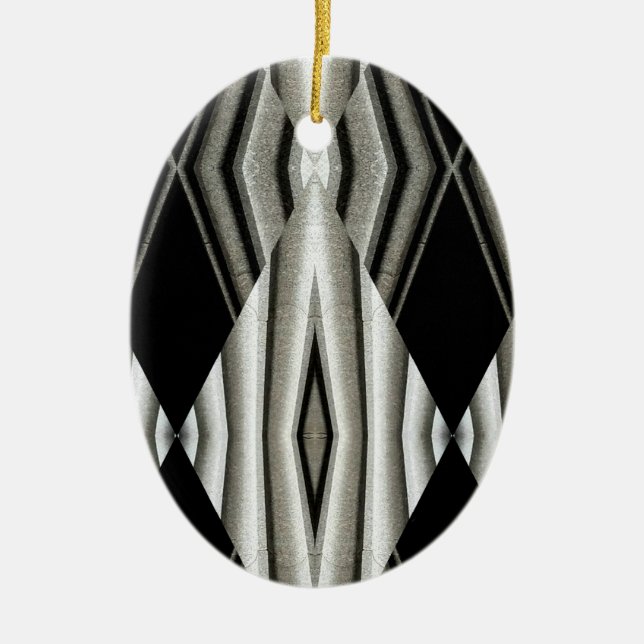 Black & White Abstract Ornament 1 (Front)