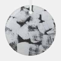 Black white, abstract painted canvas.