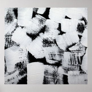 Black white, abstract painted canvas. poster