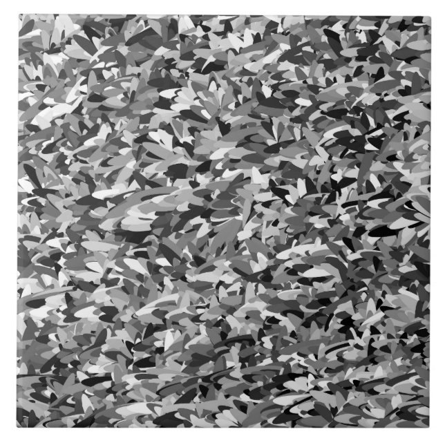 Black White Abstract Pattern Ceramic Tile (Front)