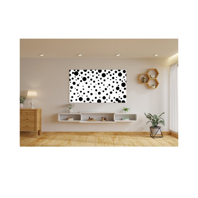 Black White Abstract Polka Dot Pattern Modern Photo Print (Creator Uploaded)