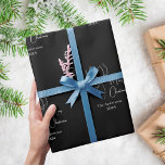 Black white abstract reindeer modern Christmas Wrapping Paper<br><div class="desc">Black background,  and a pattern of white abstract one line reindeer.  Personalise and add your name and year. Text; Merry Christmas</div>