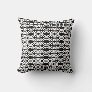 Black White Abstract Sound Wave Design Small Tiles Cushion