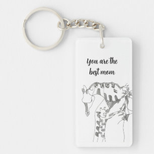 Black & white abstract stick tapestries wood wall key ring