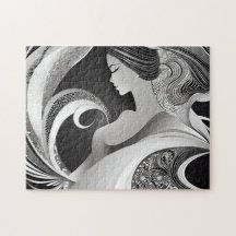 Black & White Abstract Swirl of Modern Beauty