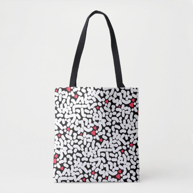 Black white abstract tote bag (Front)