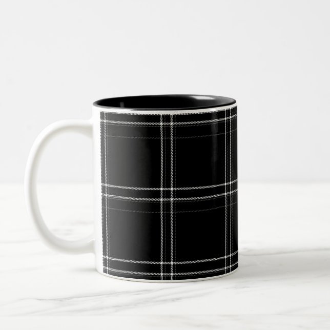 Black & White Abstract    Two-Tone Coffee Mug (Left)