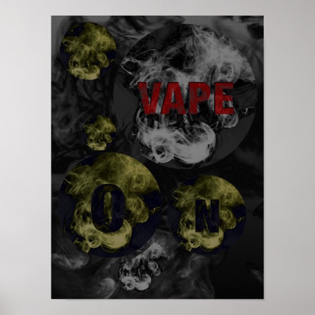 Black&White Abstract Vape Clouds Poster (Front)