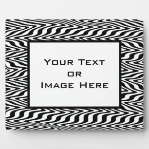Black & White Abstract ZigZag Plaque