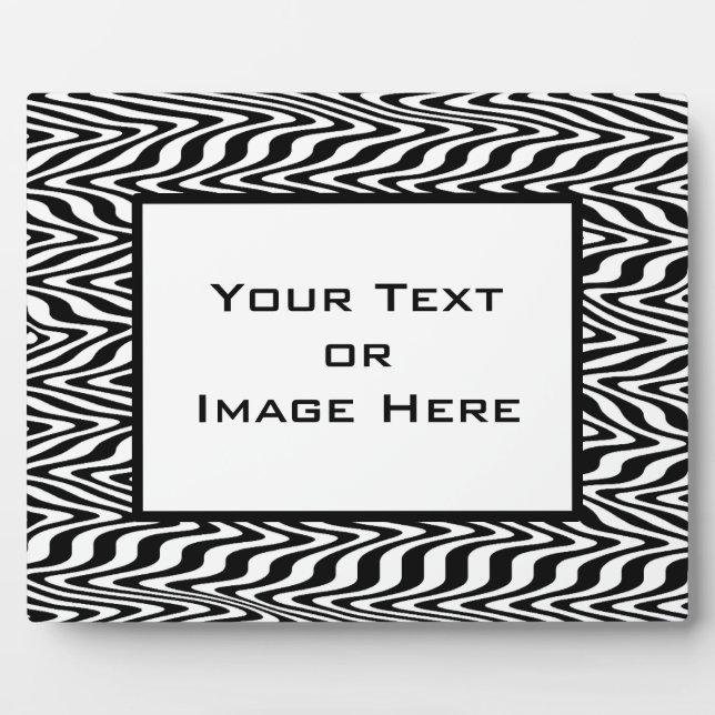Black & White Abstract ZigZag Plaque (Front)