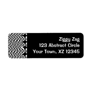 Black & White Abstract Zigzag Return Address Label