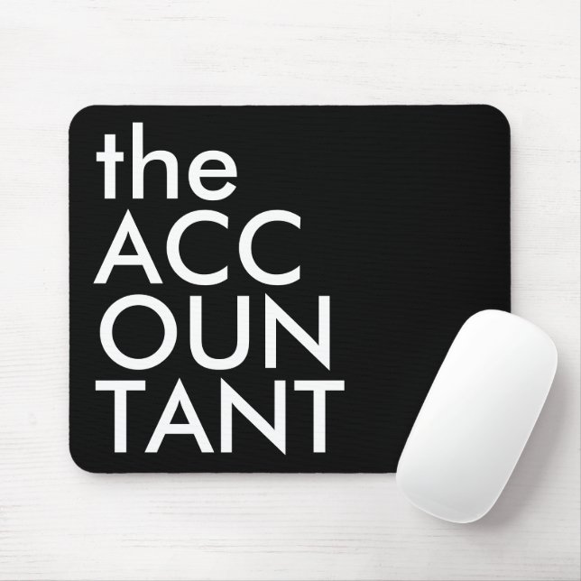 Black White Accountant Bold Finance Typography Mouse Pad (With Mouse)