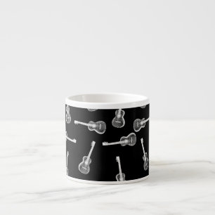 Black & White Acoustic Guitars Design Music Themed Espresso Cup