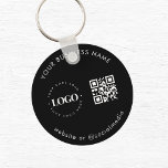Black White Add Custom Business Logo Qr Code Scan Key Ring<br><div class="desc">Promote your business with this simple keychain,  featuring custom logo,  QR code & text. Easily add your logo and other details by clicking on the "personalise" option.</div>
