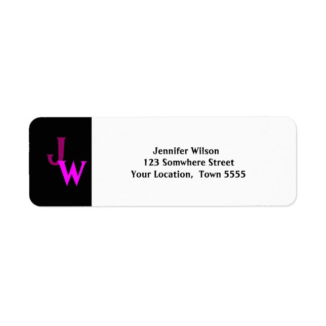 Black & White Address label Return Address Label (Front)