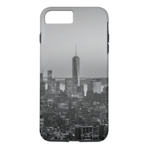 Black & White Aerial View of New York City Night iPhone 8 Plus/7 Plus Case