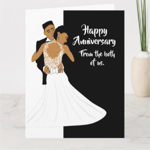 Black & White African American Couple Anniversary  Card
