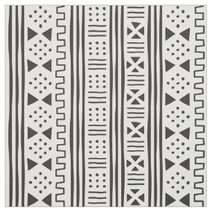 Black   White African MudCloth Inspired Scaleable Fabric