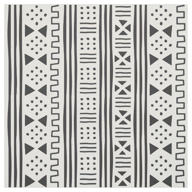 Black | White African MudCloth Inspired Scaleable Fabric (Swatch)