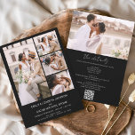 Black White All In One QR Code Photo Wedding Invitation<br><div class="desc">Introducing our "All In One" Minimalist Photo White Wedding Invitation—a timeless blend of simplicity and elegance. This invitation is a seamless fusion of functionality and style, featuring a pristine white backdrop that symbolises the purity of your love. On the front, a minimalist design frames your chosen photo, capturing the essence...</div>