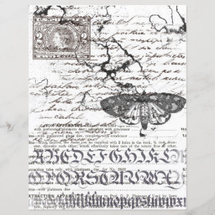 Black & White Alphabet Collage Scrapbook Paper