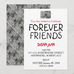BLACK & WHITE AMARLLIS PARTY INVITATION