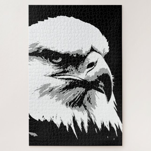 Black White American Bald Eagle Pop Art Jigsaw Puzzle (Vertical)