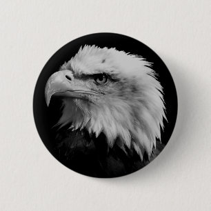 Black White American Eagle Leadership Motivational 6 Cm Round Badge