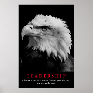 Black White American Eagle Leadership Motivational Poster