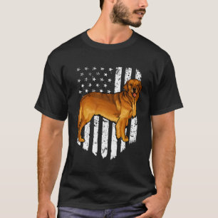 Black White American Flag Golden Retriever 4th Of  T-Shirt