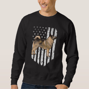 Black White American Flag Norwegian Elkhound 4th O Sweatshirt