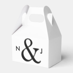 Black & White Ampersand Chic Custom Wedding Favour Favour Box