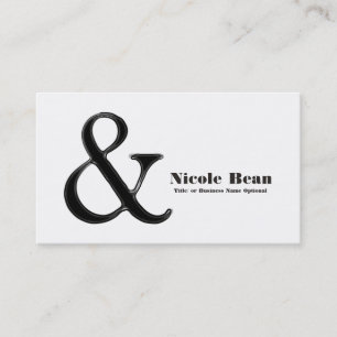 Black & White Ampersand Chic Modern Custom Business Card