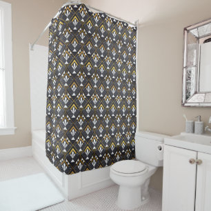 Black White And Gold Art Deco Shower Curtain