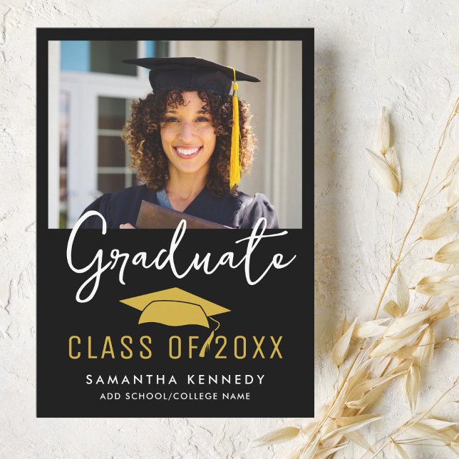 Black, White, and Gold Class of 2025 Grad Photo Announcement (Black, White, and Gold Class of 2025 Grad Photo Announcement
)