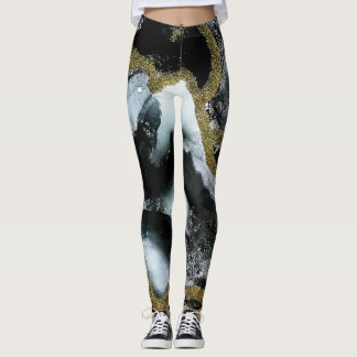 Black, White, and Gold Leggings | Modern & Chic