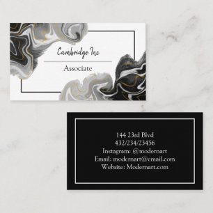 Black, White and Gold Marble Classy  Business Card