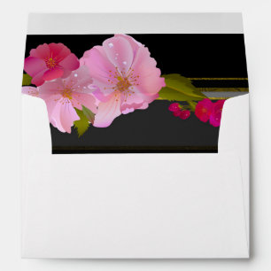 Black White and Gold Modern Floral Chic Glam Party Envelopes